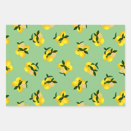 Lemon Green Gingham Geschenkpapier Set (Vorderseite)