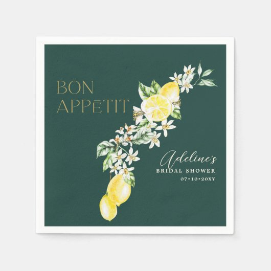 Lemon Green Main Squeeze Brautparty Serviette (Vorderseite)