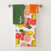 Lemon green orange citrus Pattern name Badhandtuch Set (Insitu)