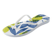 Lemon Green Pattern Badesandalen (Schrägansicht)