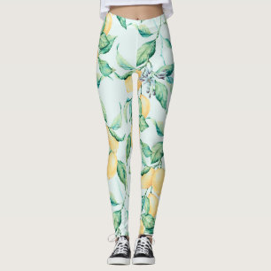 Lemon Green Watercolor: Nahtlose Romantik Leggings