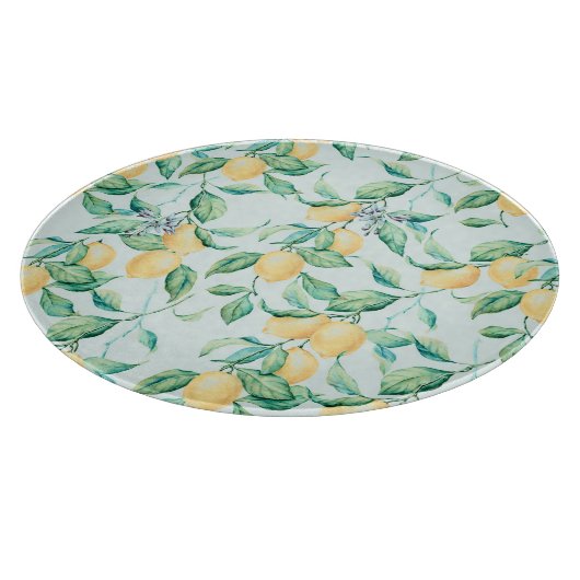 Lemon Green Watercolor: Nahtlose Romantik Schneidebrett (Ecke)