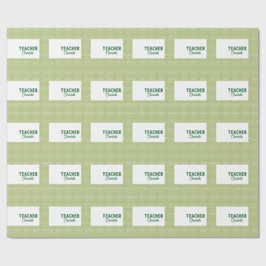 Lemon green white stripes teacher professor name c geschenkpapier (Flach)