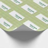 Lemon green white stripes teacher professor name c geschenkpapier (Ecke)