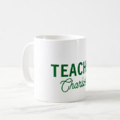 Lemon green white stripes teacher professor name c kaffeetasse (Vorderseite Links)