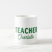 Lemon green white stripes teacher professor name c kaffeetasse (Mittel)