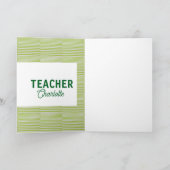 Lemon green white stripes teacher professor name c karte (Innenseite)