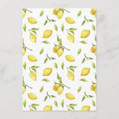 Lemon Greenerenery Garland Baby Shower Bingo Begleitkarte (Rückseite)