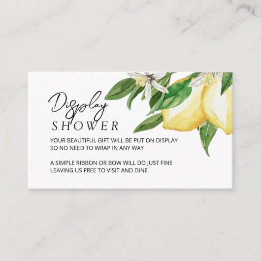 Lemon Greenerity Display Shower Enclosure Card Begleitkarte (Vorderseite)