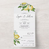 Lemon Greenerity Wedding All in one Einladung (Innen Boden)