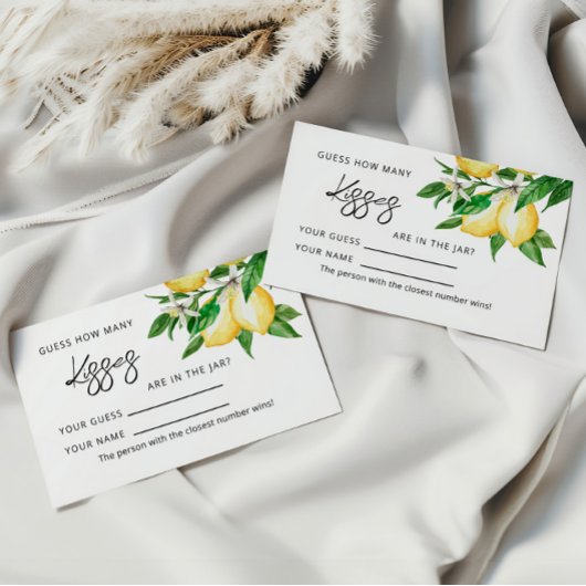 Lemon Greenerity Wie viele Kisses Game Cards Platzkarte