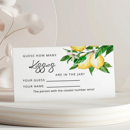 Lemon Greenerity Wie viele Kisses Game Cards Platzkarte