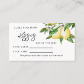 Lemon Greenerity Wie viele Kisses Game Cards Platzkarte (Vorderseite)