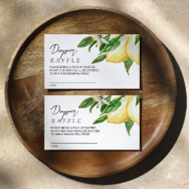 Lemon Greenery Baby Diaper Raffle Umschließungskar Begleitkarte