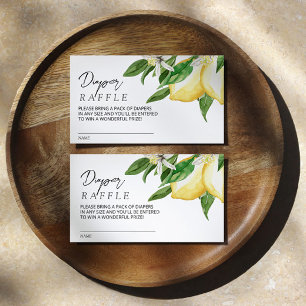 Lemon Greenery Baby Diaper Raffle Umschließungskar Begleitkarte