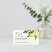 Lemon Greenery Baby Diaper Raffle Umschließungskar Begleitkarte (Stehend Vorderseite)