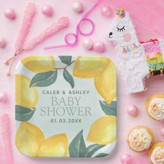 Lemon Greenery Baby Shower Paper Teller (Party)