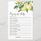 Lemon Greenery Baby Shower Prayer Card (Vorderseite)