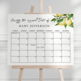 Lemon Greenery Baby Showrate Terminkalender Poster