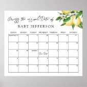 Lemon Greenery Baby Showrate Terminkalender Poster (Vorne)