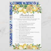 Lemon Greenery Bachelorette Scavenger Hunt Game (Vorne/Hinten)