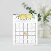 Lemon Greenery Citrus Brautparty Bingo Game (Stehend Vorderseite)