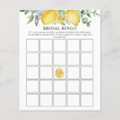 Lemon Greenery Citrus Brautparty Bingo Game (Vorderseite)