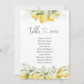 Lemon Greenery Citrus Tischnummer Seating Chart (Vorderseite)