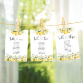 Lemon Greenery Citrus Tischnummer Seating Chart