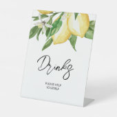 Lemon Greenery Drinks Zeichen Sockelschild (Vorderseite)