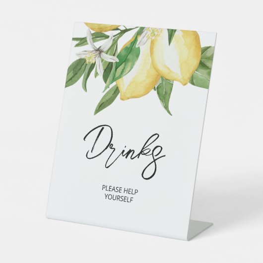 Lemon Greenery Drinks Zeichen Sockelschild (Vorderseite)