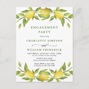 Lemon Greenery ENGAGEMENT PARTY Einladung Postkarte