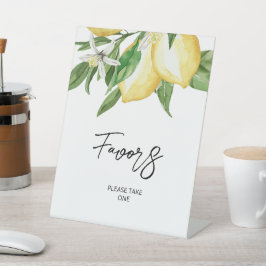 Lemon Greenery Favors Sign Sockelschild