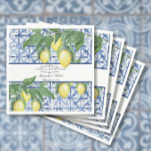 Lemon Greenery Floral Blauer Roter Garten Serviette