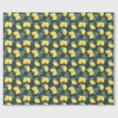Lemon Greenery Gift Wrap Wrapping Paper Geschenkpapier (Flach)