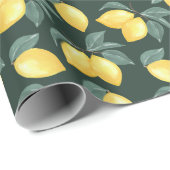 Lemon Greenery Gift Wrap Wrapping Paper Geschenkpapier (Rolleneckpunkt)