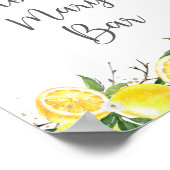 Lemon Greenery Gold Bloody Mary Bar Bridal Sign Poster (Ecke)