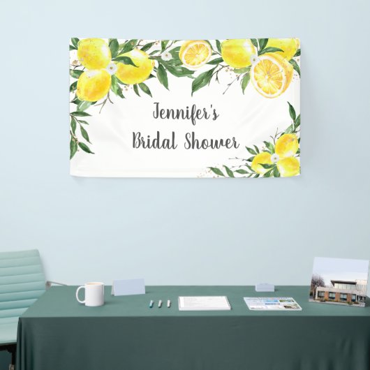 Lemon Greenery Gold Brautparty Banner (Messeveranstaltung)
