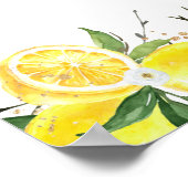 Lemon Greenery Gold Brautparty Willkommen Poster (Ecke)