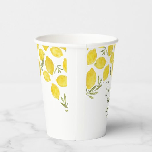 Lemon Greenery Italienisches Brautparty Pappbecher (Rechts)
