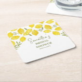 Lemon Greenery Italienisches Brautparty Rechteckiger Pappuntersetzer (angewinkelt)