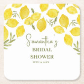 Lemon Greenery Italienisches Brautparty Rechteckiger Pappuntersetzer (Vorderseite)