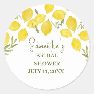 Lemon Greenery Italienisches Brautparty Runder Aufkleber