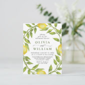 Lemon Greenery PROBE DINNER Einladung Postkarte (Stehend Vorderseite)