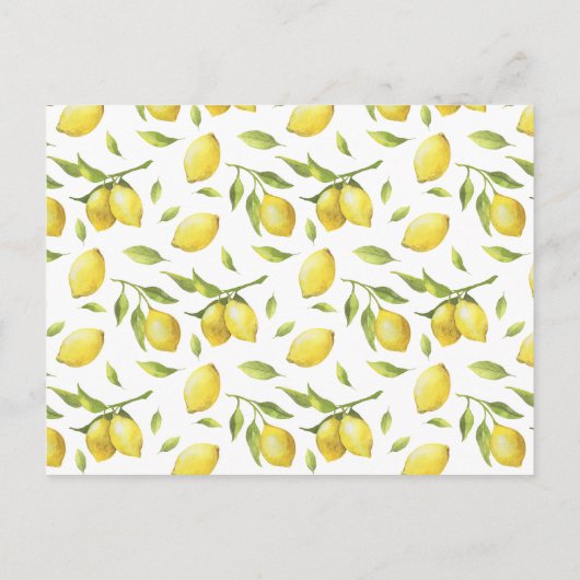 Lemon Greenery PROBE DINNER Einladung Postkarte (Rückseite)