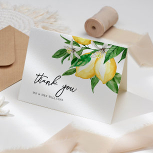 Lemon Greenery Wedding Dankeschön Card Dankeskarte