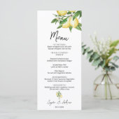 Lemon Greenery Wedding Menu Menükarte (Stehend Vorderseite)