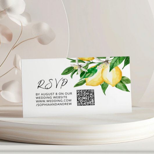 Lemon Greenery Wedding QR Code UAWG Begleitkarte