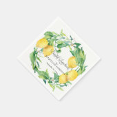 Lemon Greenery White Floral Wreath Bridal Luncheon Serviette (Ecke)