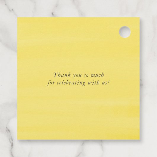 Lemon Greenery Wreath Chalkboard Wedding Vielen Da Geschenkanhänger (Rückseite)